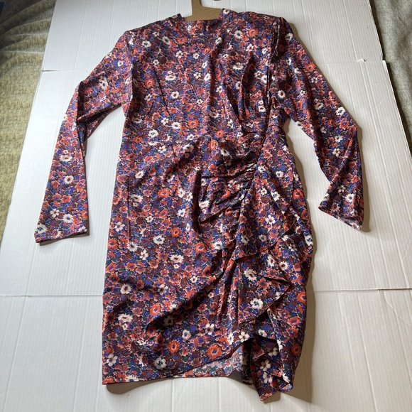 Veronica Beard Sz 12 Louella Floral Dress 100% Silk Elegant Berry Multicolor$648 - Picture 5 of 15